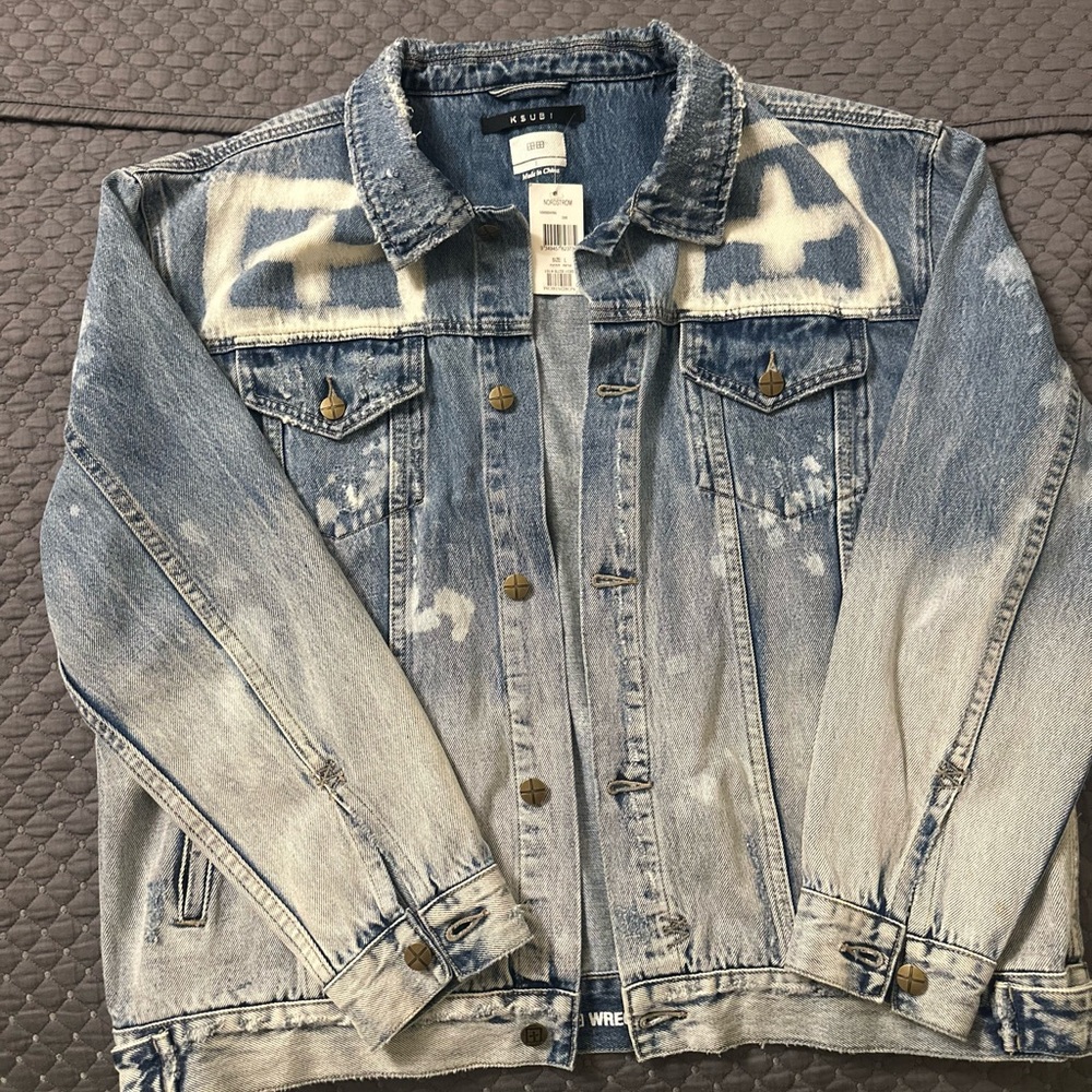 Ksubi Blue Denim Jacket with White Accents